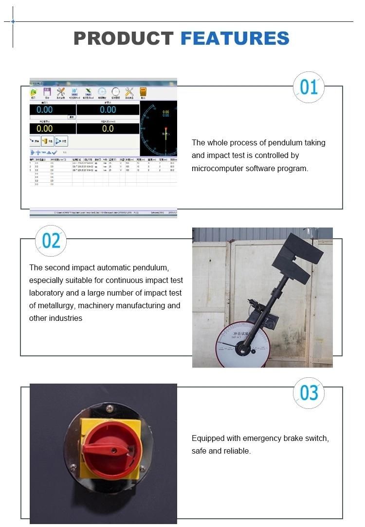 Manufacturers Selling High-Quality Jbw-C Computer Digital Semi-Automatic Pendulum Charpy Impact Testing Machine