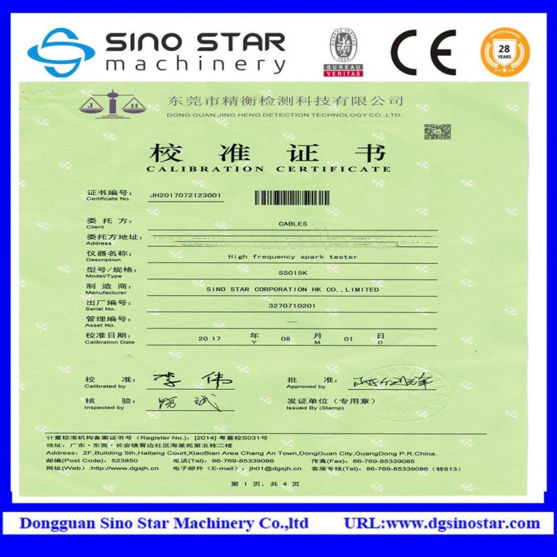 High-Frequency Spark Tester for Wire and Cable Production Line