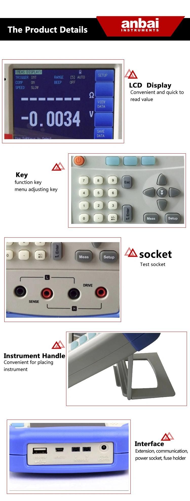 Handheld Battery Internal Resistance Tester for UPS Battery (AT528L)