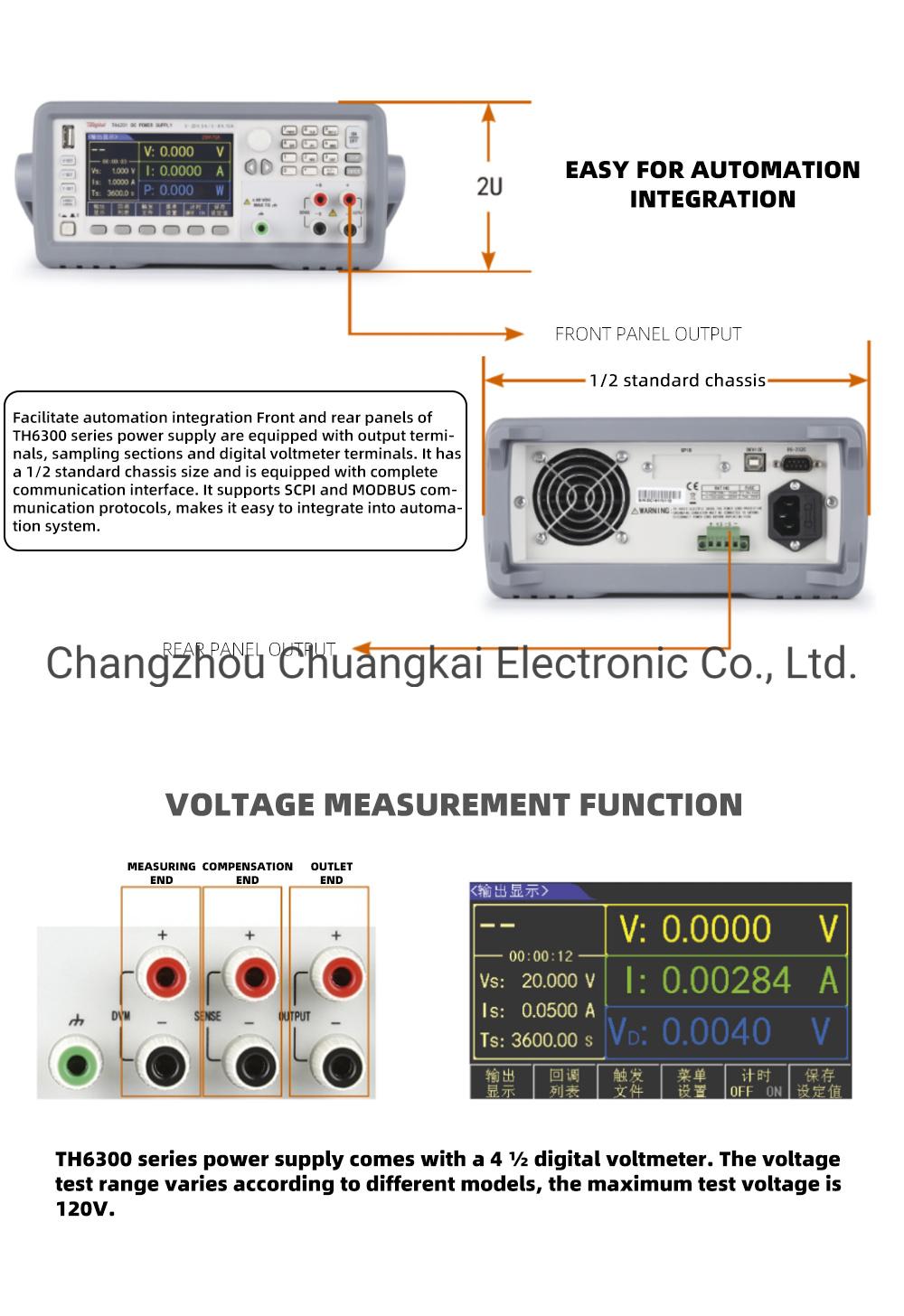 Th6314 Wide Range Linear Programmable High Power DC Power Supply