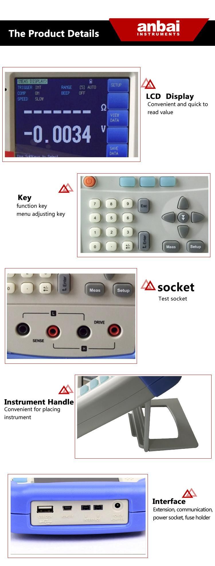 Battery Internal Resistance Tester with High Capacity Lithium-Ion Battery (AT528)