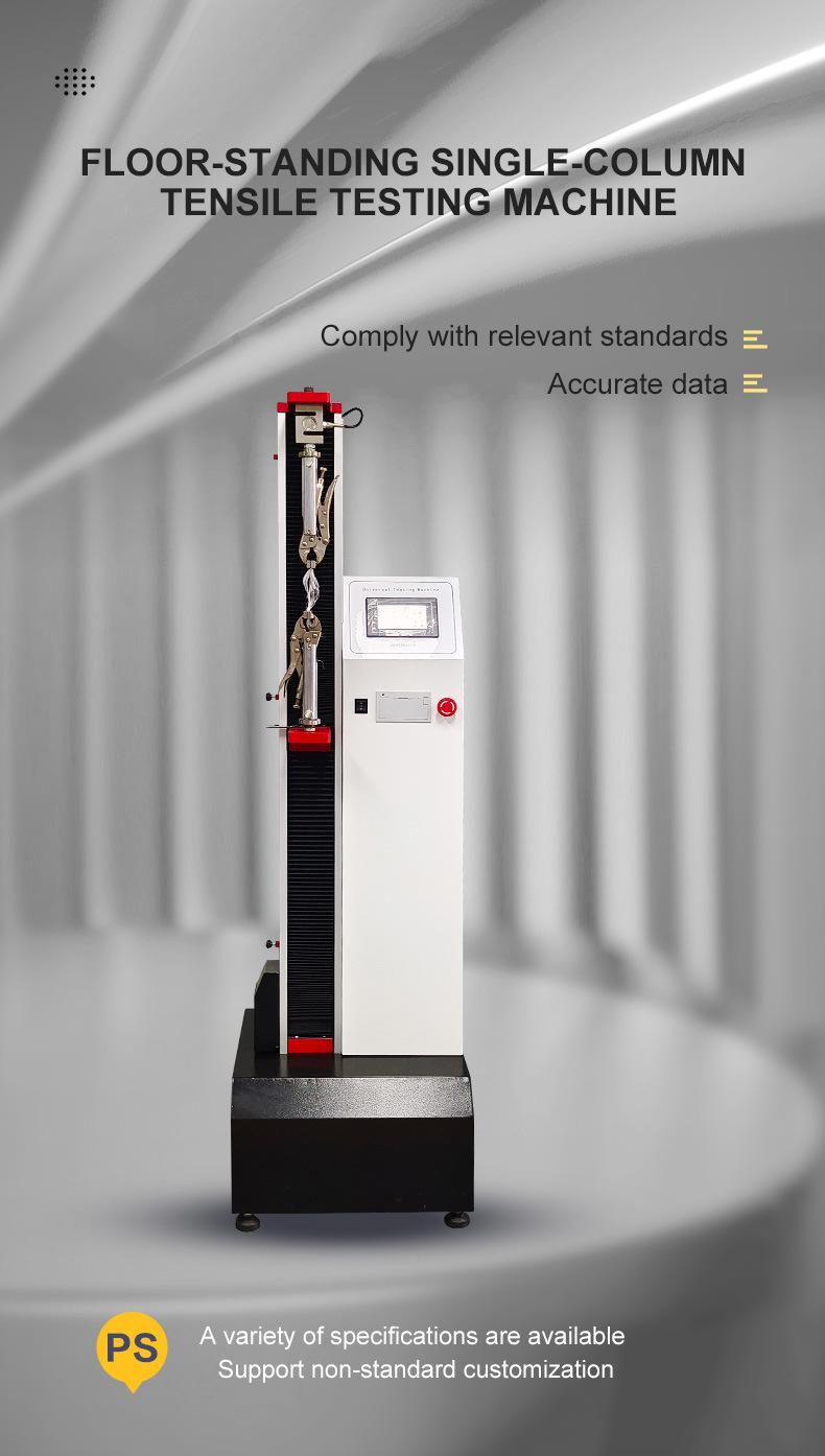 Hj-4 Universal Single Column Tensile Test Equipment, Digital Touch Screen Tensile Strength Machine Price