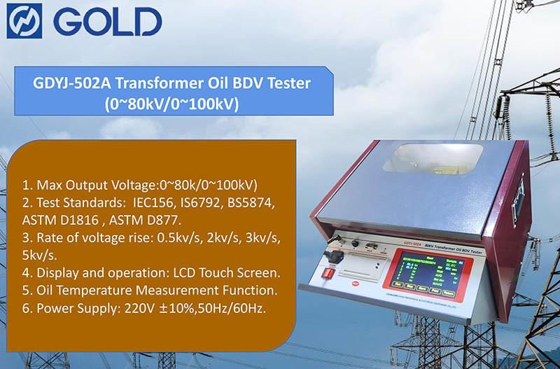 LCD Touch Screen 80kv Transformer Oil Dielectric Strength Tester Insulating Oil Bdv Tester