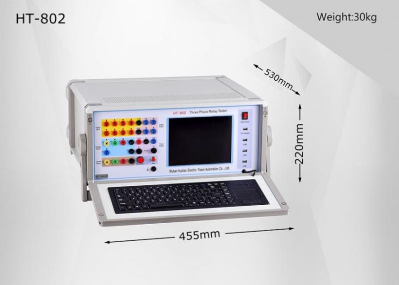 China Factory Low Price Ht-802 Microcomputer Digital Secondary Current Injection Test Set Relay Protection Test Kit Three Phase Relay Tester