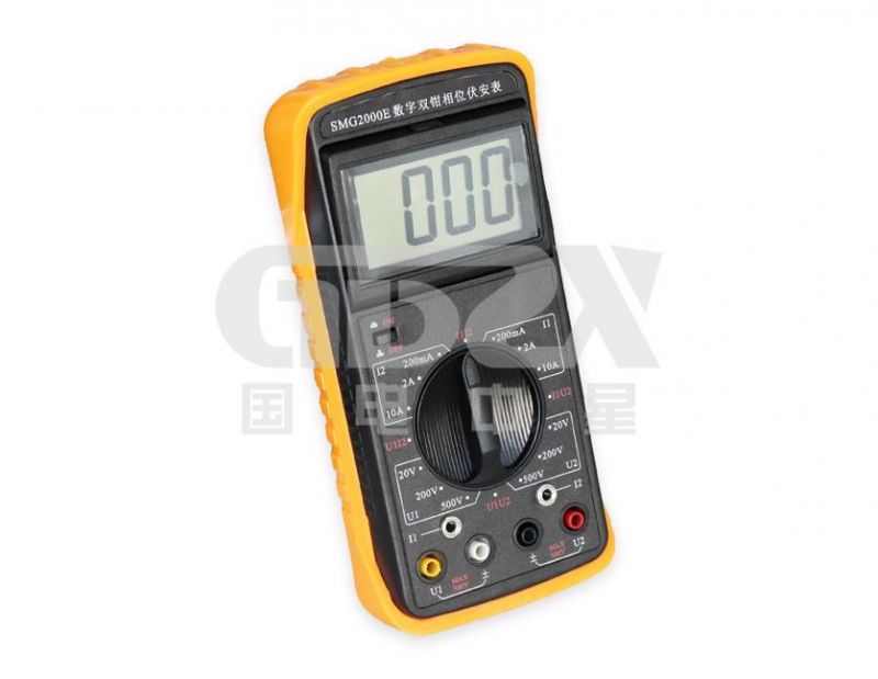 Double Clamp Digital Phase Meter With Battery Voltage Detection