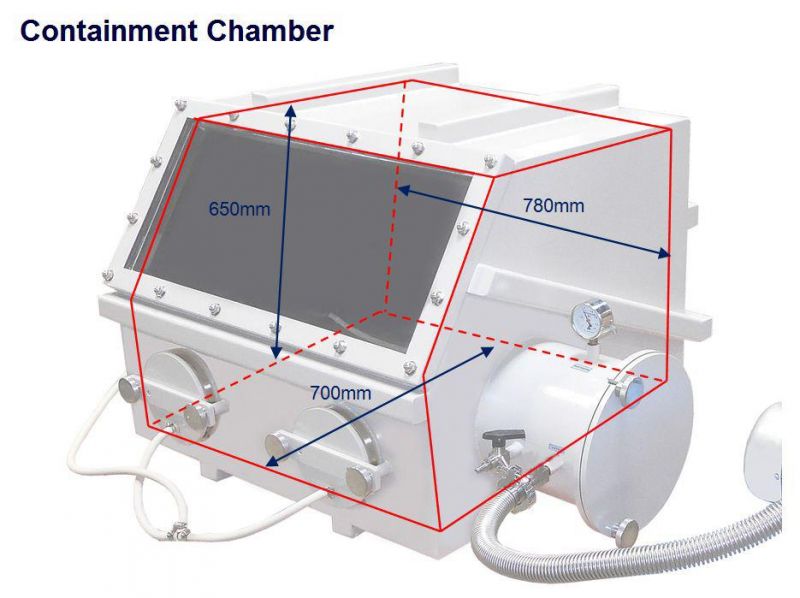 Vacuum Glove Box with Airlock and Vacuum Flange & Gauge