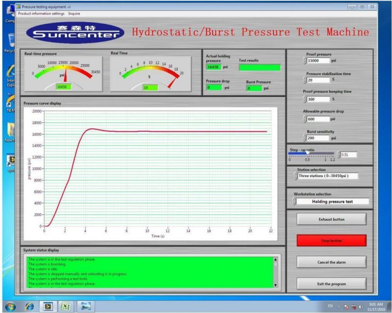 Suncenter 0-90000 Psi Hydraulic Pressure Test Bench Hydrostatic Burst Machine with Computer Control