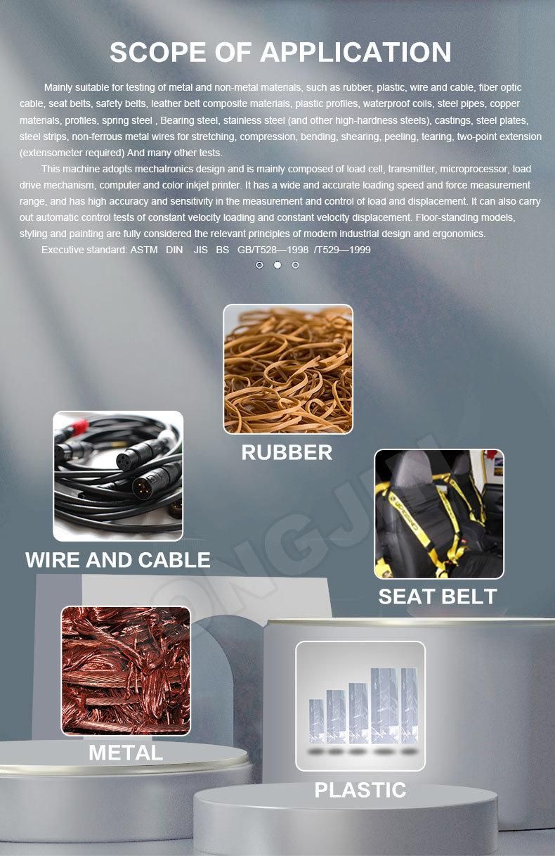 Hj-49 Single Column Computer Control Rubber Tensile Elongation Tester Tensile Testing Machine Price