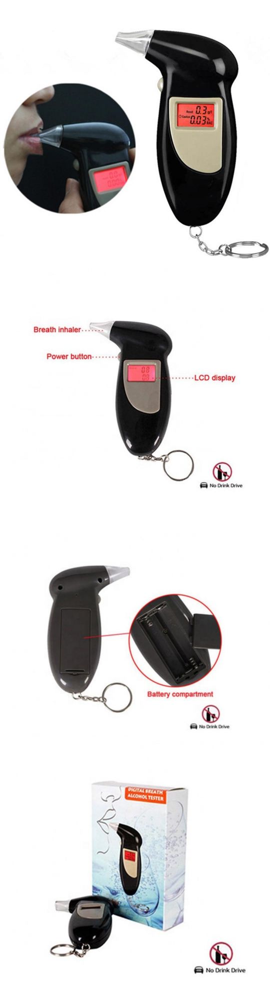 Breath Alcohol Tester Mini Alcohol Meter Tester Breathalyzer Alcohol Tester LED Digital Breath Alcohol Tester Portable