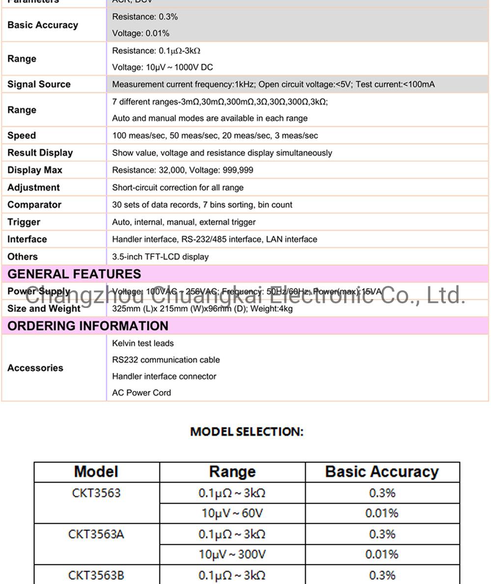 Ckt3563A-24h Car Battery Inner Resistance Tester Lithium Battery Volt Meter