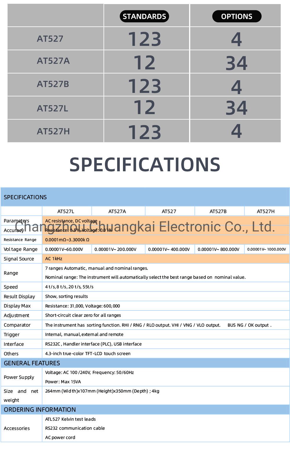 At527A Battery Internal Resistance Meter Voltage Measuring Range 0.00001V~200.000VDC