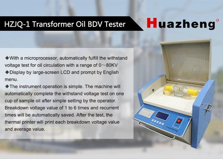 High Accurate Electronic Power Bdv Transformer Oil Dielectric Test Set