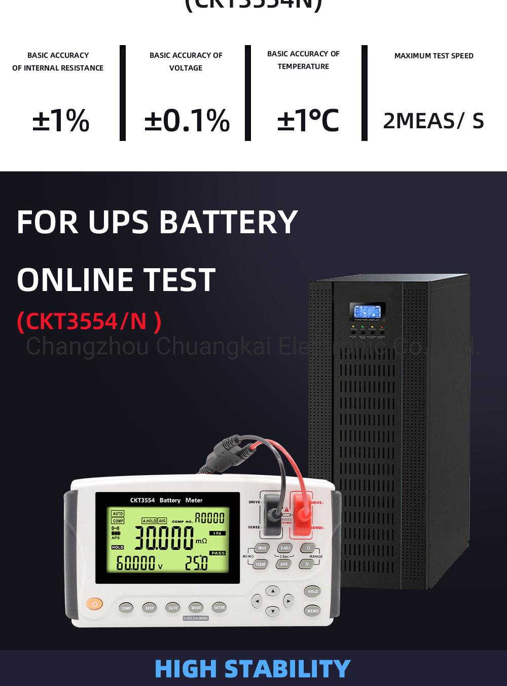Ckt3554A Battery Internal Resistance Measurement Tester Battery Voltage