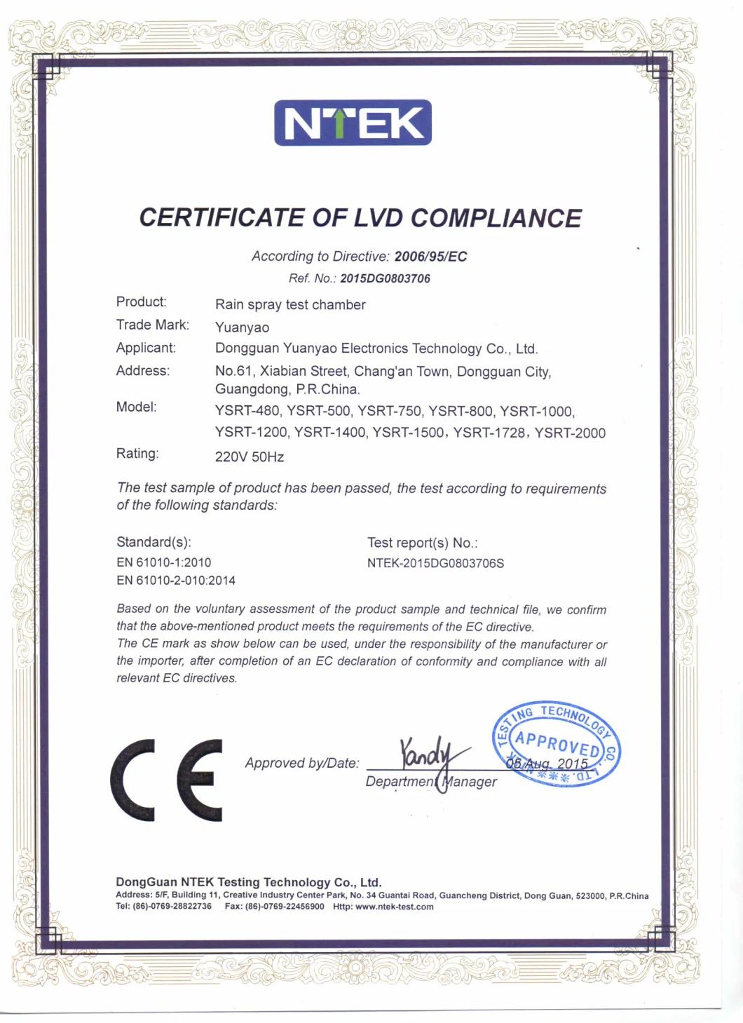 (IPX1~IPX6, IPK9K) Water Resistance Rain Spray Test Equipment