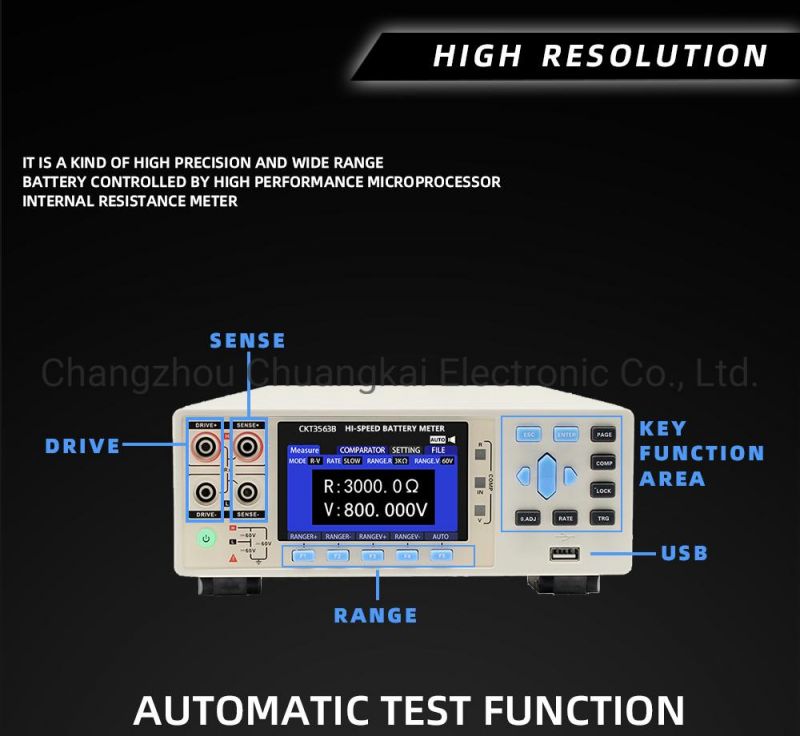 Battery Internal Resistance Meter Battery Test Equipment Tester (Model CKT3563)