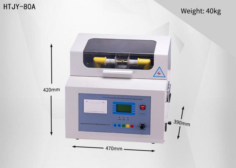 Htjy-80A Insulating Oil Dielectric Strength Tester Transformer Oil Bdv Breakdown Voltage Test System