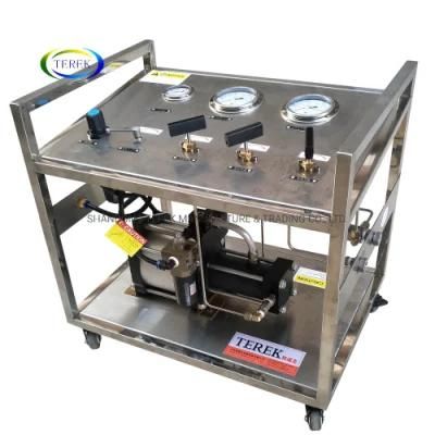 Terek Brand High Quality Stainless Steel Frame Pneumatic Power 10-800 Bar Gas Booster Pump System for Gas Cylinder Refilling