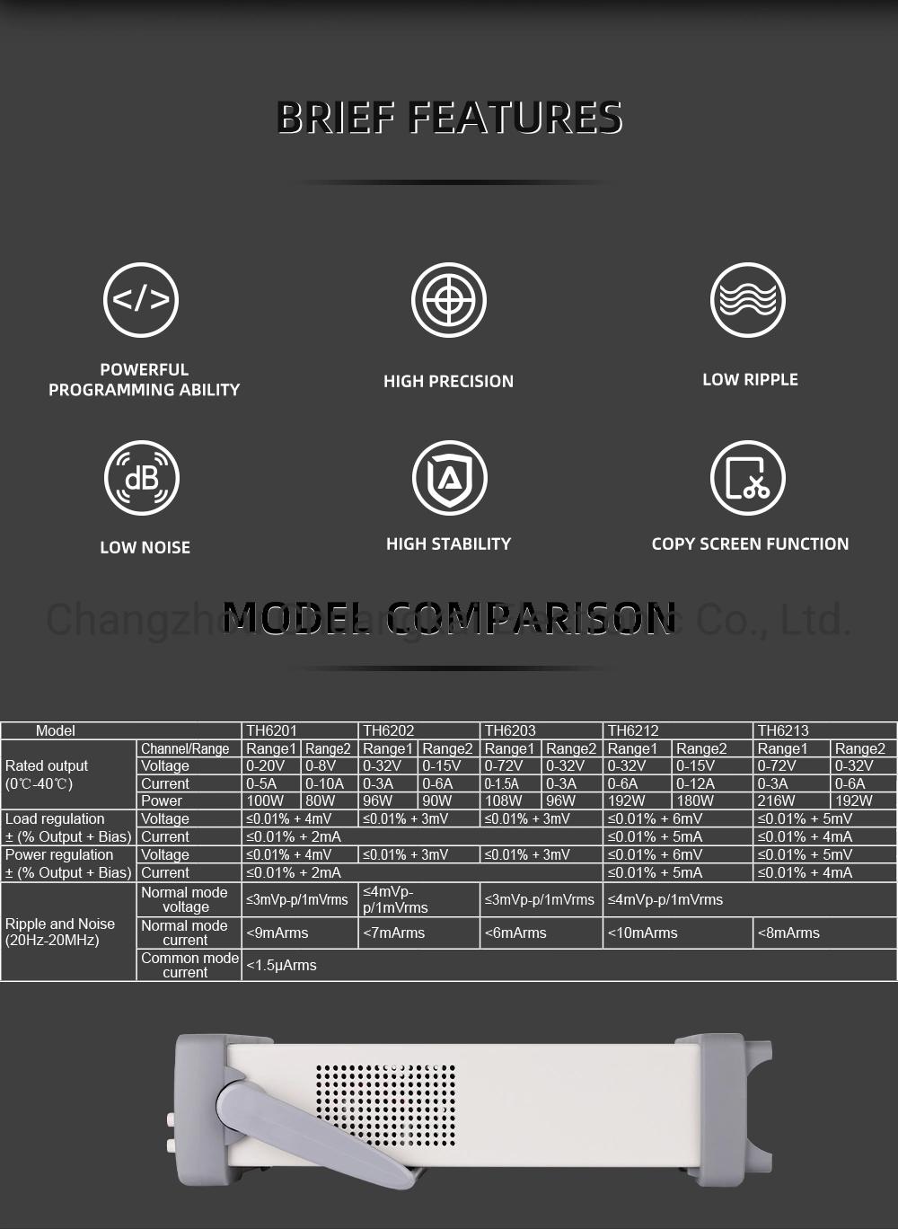 Th6201 Double Range Programmable DC Power Source