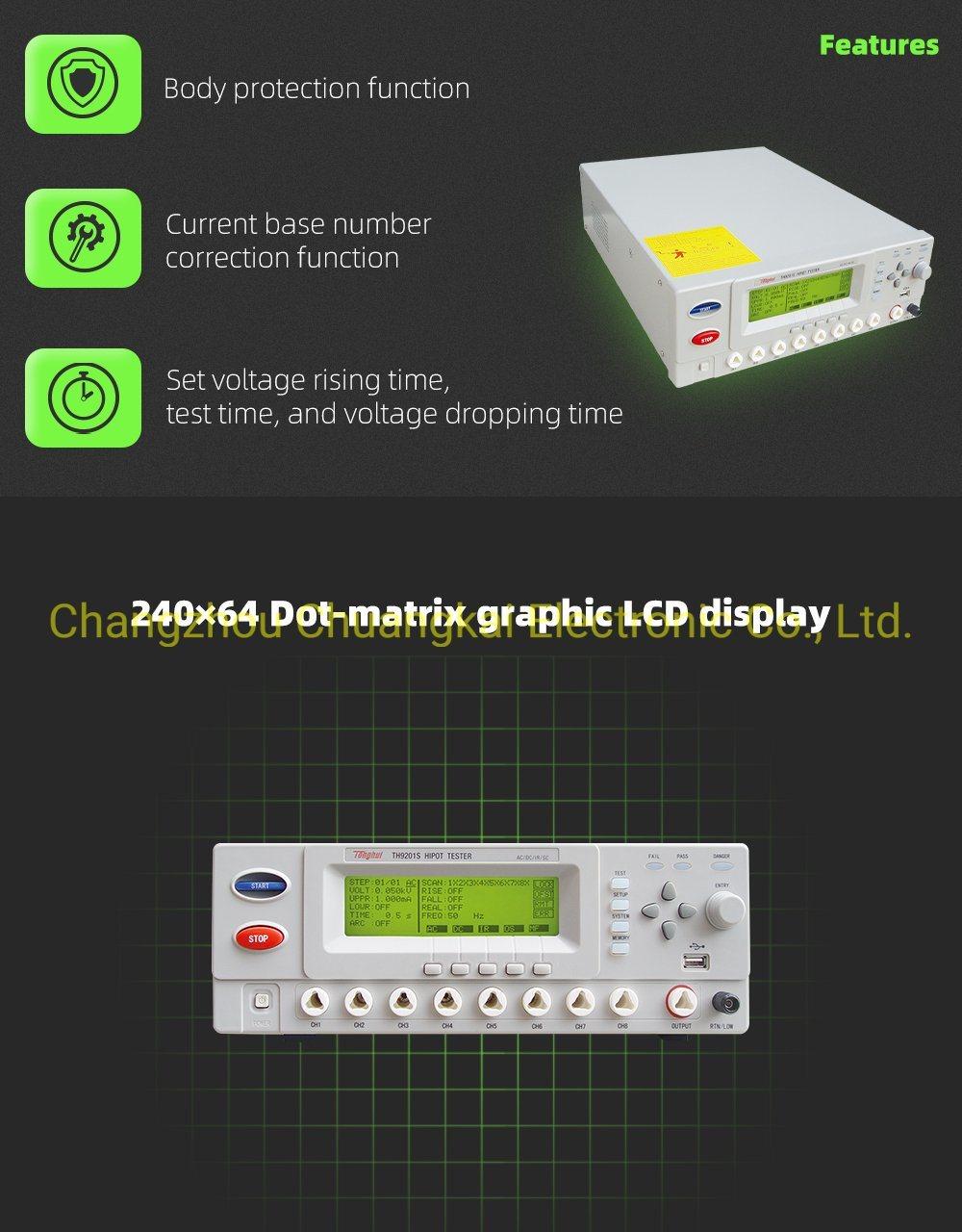 Th9201s 8-Channel Matrix Scanner AC/DC Withstanding Voltage & Insulation Tester