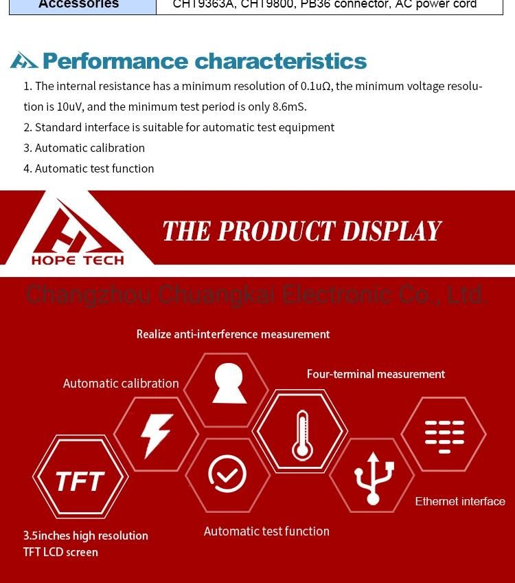 Cht3563 Battery Tester for Battery Internal Resistance and Voltage Measurement