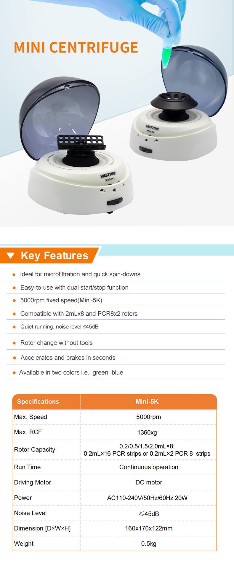 West Tune Mini-5K Mini Centrifuge