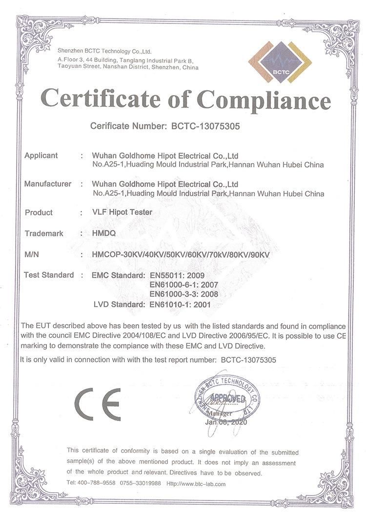 China Touch Screen Portable 30kv 50kv 60kv 80kv 90kv 100kv 120kv 0.1Hz High Voltage AC Hv Vlf Hipot Tester Price Vlf Cable Testing Equipment Vlf