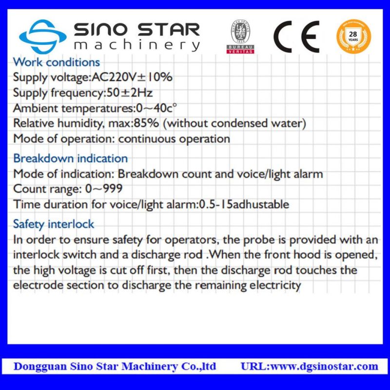 Spark Tester for Detecting Insulation Default of Wire and Cable