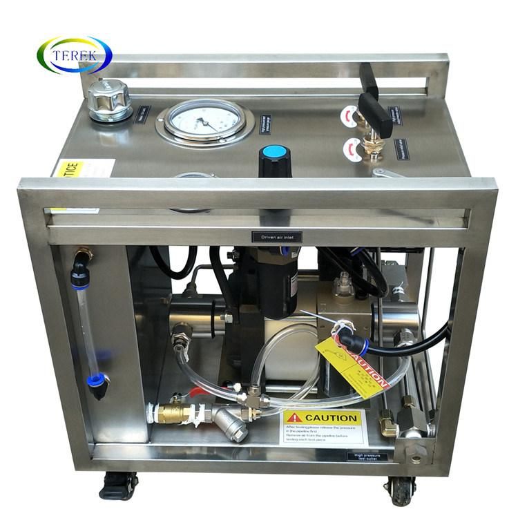 Hydrostatic Pressure Test Bench Air Driven Liquid Booster Pump Equipment Water Pressure Testing