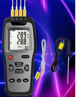 Multi-Channel Thermocouple Thermometer with Large Memory Data Logger