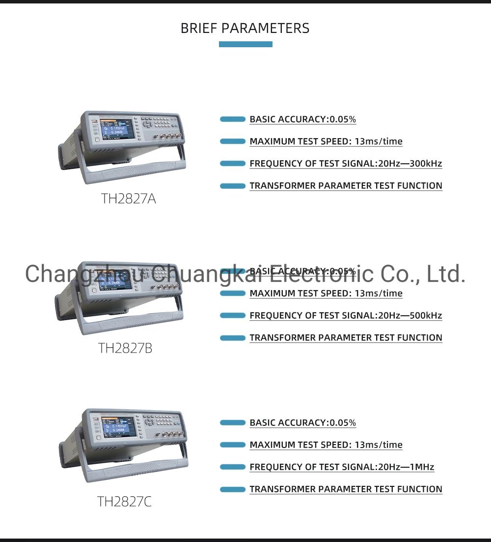 Th2827b 20Hz-500kHz Rlc Meter Resistance Meter Digital Lcr Meter