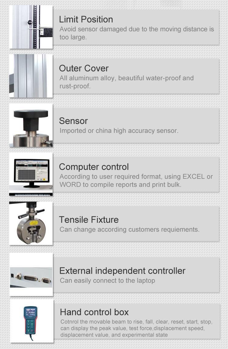 Wdw-20/50/100/200/300kn Computer Servo-Control Electronic Universal Tensile Strength Material Testing Machine