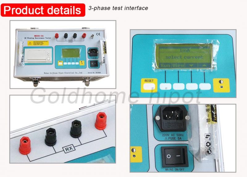 Transformer 10A 20A Winding Resistance Tester Inductive Load Portable DC Wind Resistance Meter High Accuracy Fast Test Winding Coil Resistance Tester