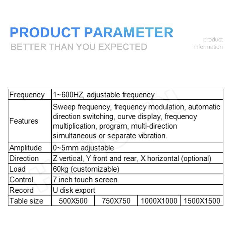 Hj-19 ASTM D999 ASTM D4728 ASTM D3580 Vibration Test Machine