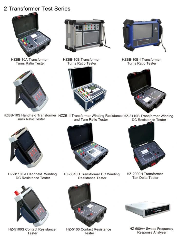 Power Transformer Connection Groups Tester TTR Turns Ratio Measuring Equipment