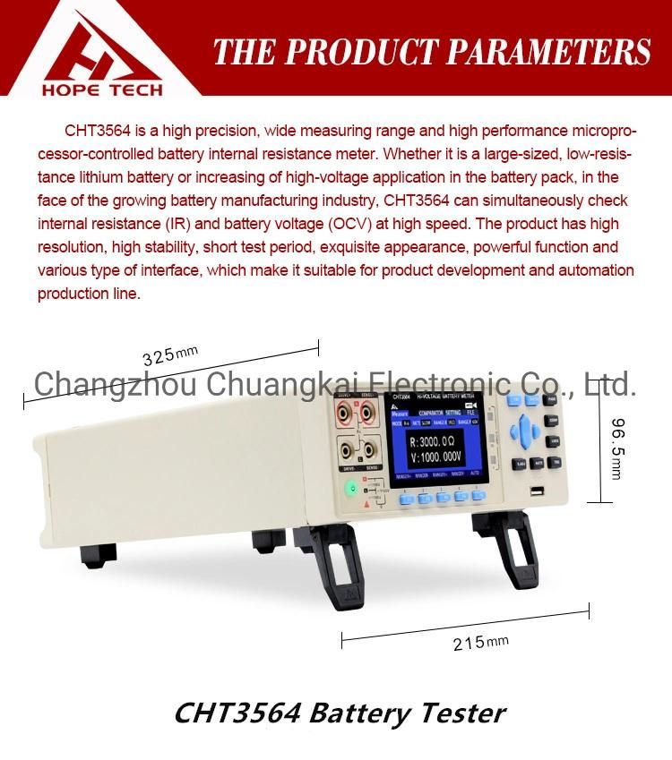Cht3564 Battery Internal Resistance Tester High Voltage Battery Test Equipment