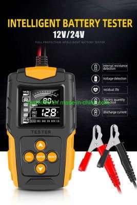 New Hot Sale Car Battery Tester 12V 24V DC Charger Analyzer Capacity Load Tester Cranking System Test 40-2000CCA