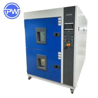 Two Boxes Air-Cooled Hot and Cold Impact Testing Machine CE Thermal Shock Environmental Test Chamber