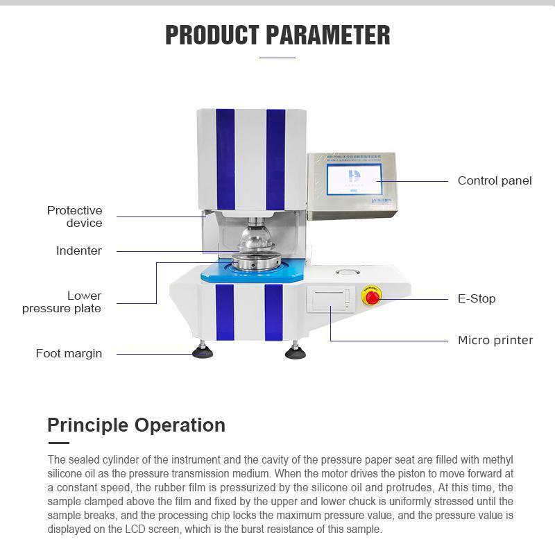 250~5600kpa Paperboard and Fabric Pressure Bursting Strength Testing Equipment
