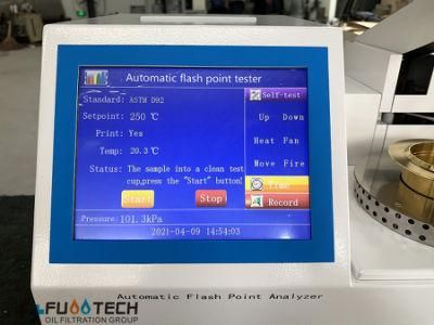 FT-Fpo Electric Ignition Automatic Petroleum Cleveland Open Cup Flash Point Tester Touch Screen Control