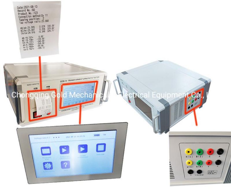 Automatically High Accuracy Three Phase Transformer Turns Ratio TTR Meter Substation Transformer TTR Tester