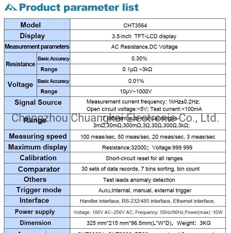 Cht3564 Diagnostic Analyzer High Voltage Digital Battery Analyzer