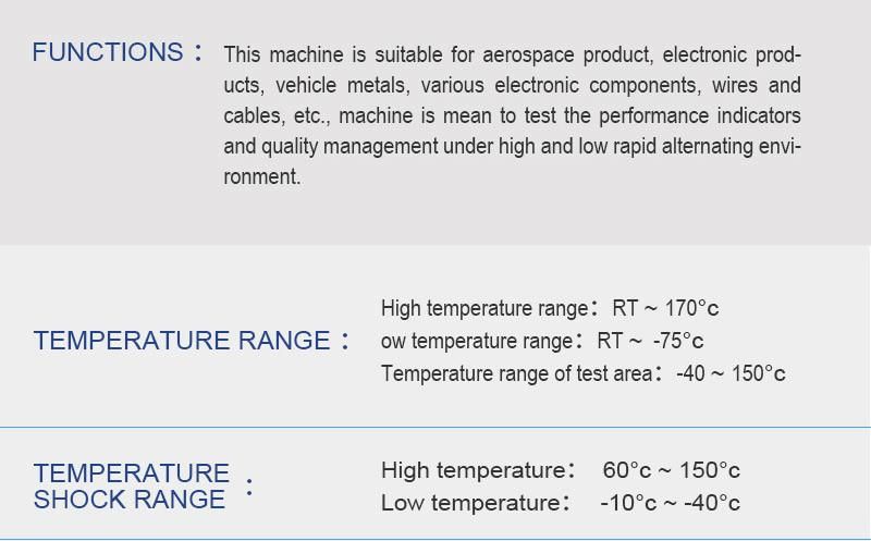 Stainless Steel Automatic Thermal Shock Test Chamber/Testing Machine