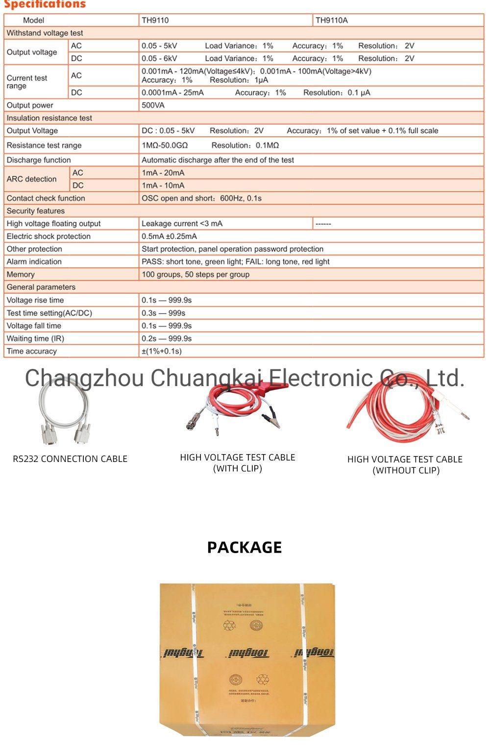 Th9010 Parallel 8-Channel Hipot Tester with AC 0-5000V DC 0-6000V