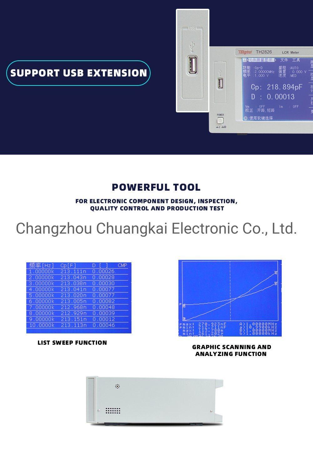 Th2826A 2MHz Digital Lcr Bridge Meter Resistance Tester ESR Tester