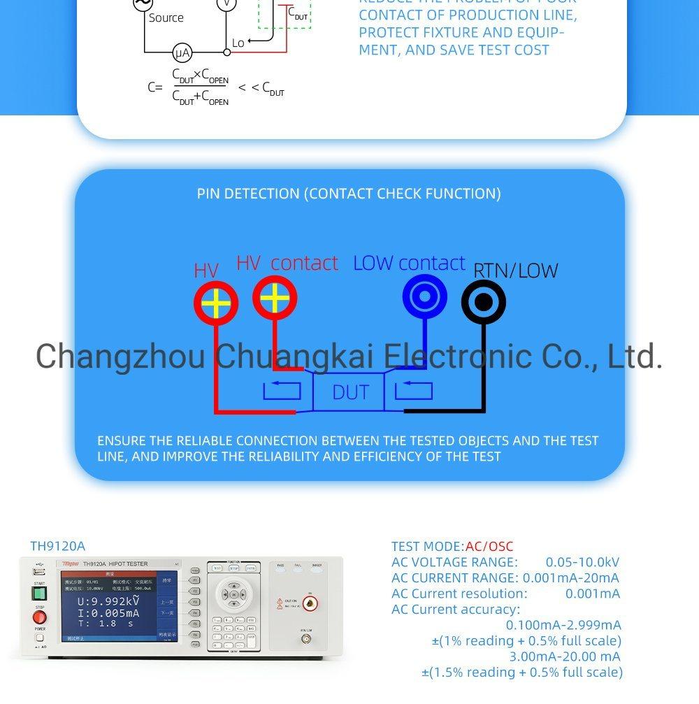 Tonghui Th9120d Hipot Tester DC 0.05-12.0kv DC/IR Test Mode