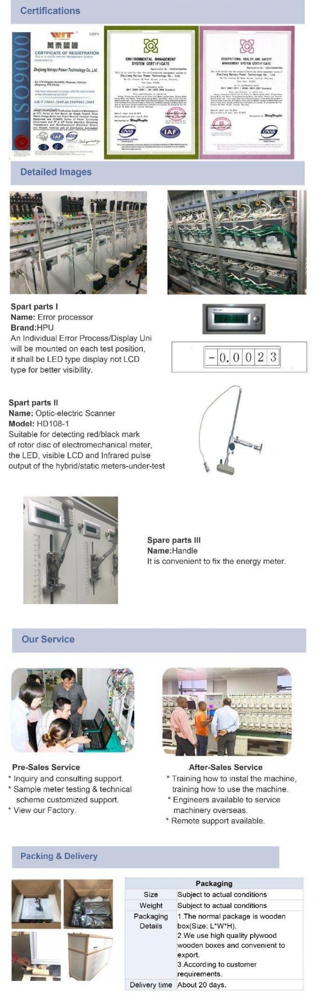 New Customized 3pH Electric Meter Test Bench with 6 Meter Positions