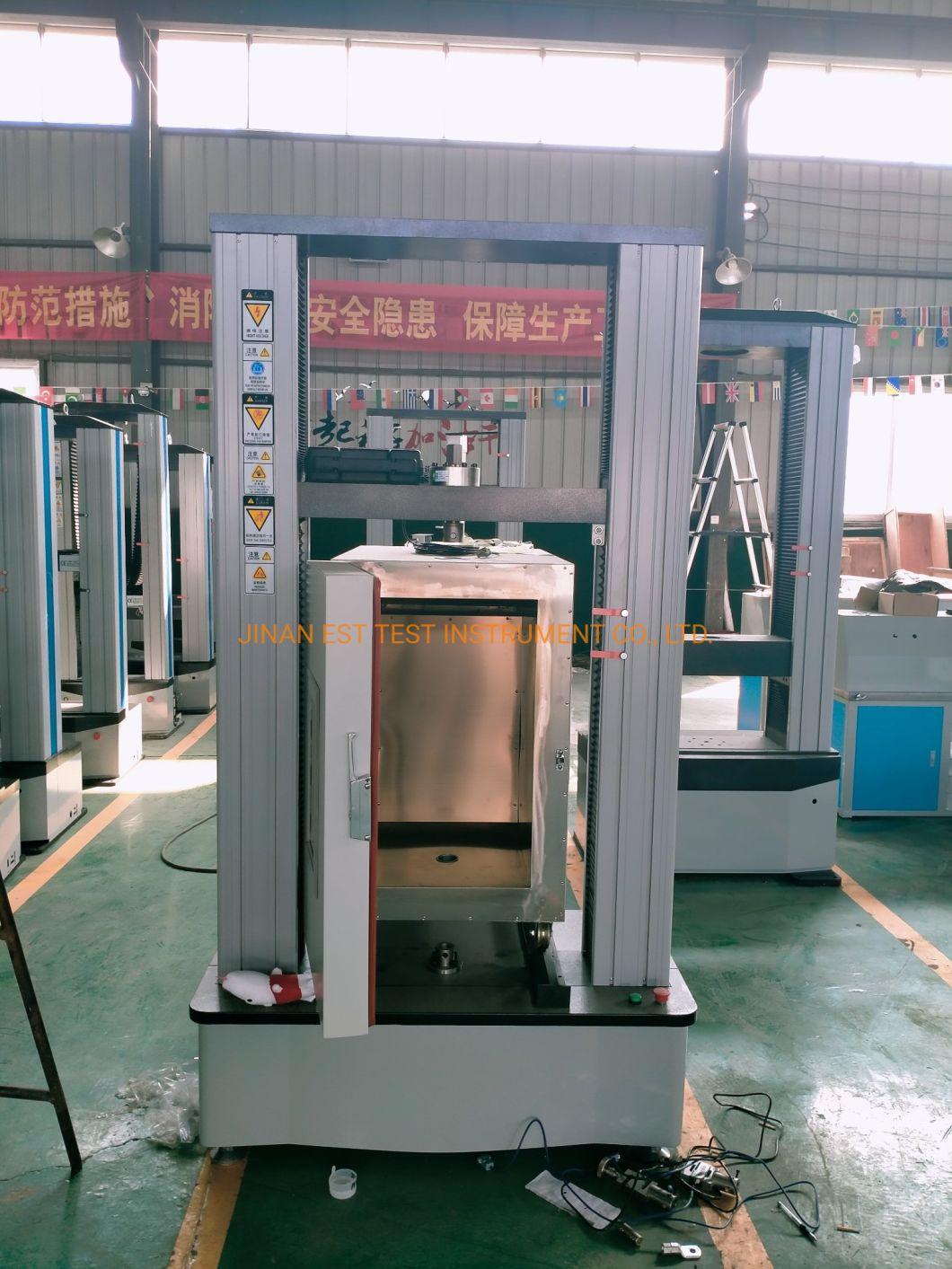 50kn 100kn 200kn Computer Control Electronic Universal Metal and Nonmetal Tensile Strength Testing Machine with 300 Degrees Celsius High Low Temperature Chamber