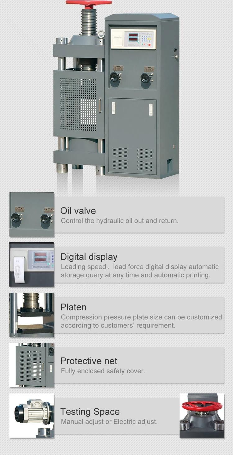 Yes-2000 Digital Display Hydraulic Power Compression Testing Machine