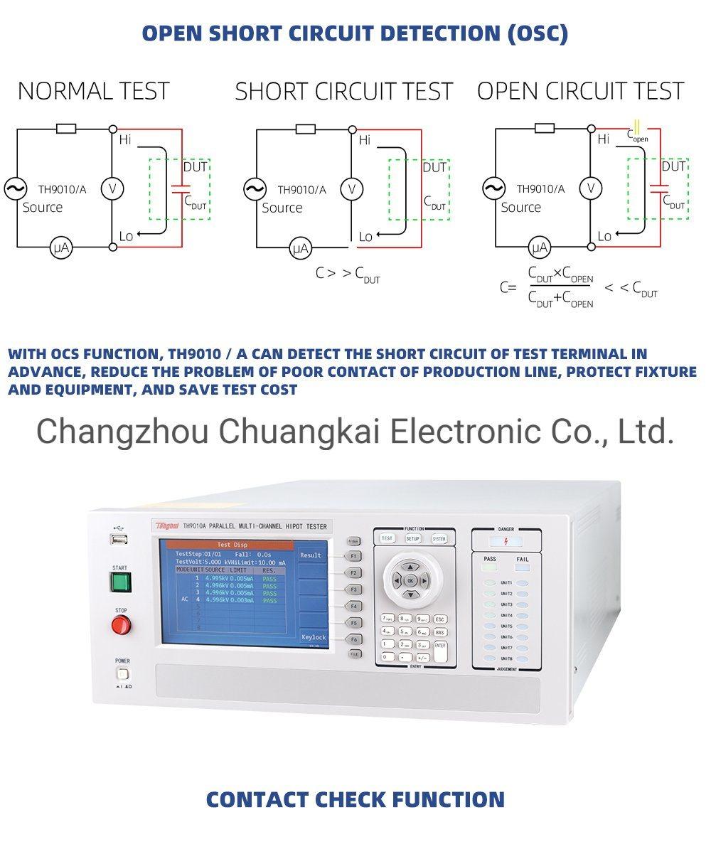 Th9010A Parallel Hipot Tester AC 0-5000V DC 0-6000V; AC 0-10 Ma DC 0-5 Ma with 4-Channel