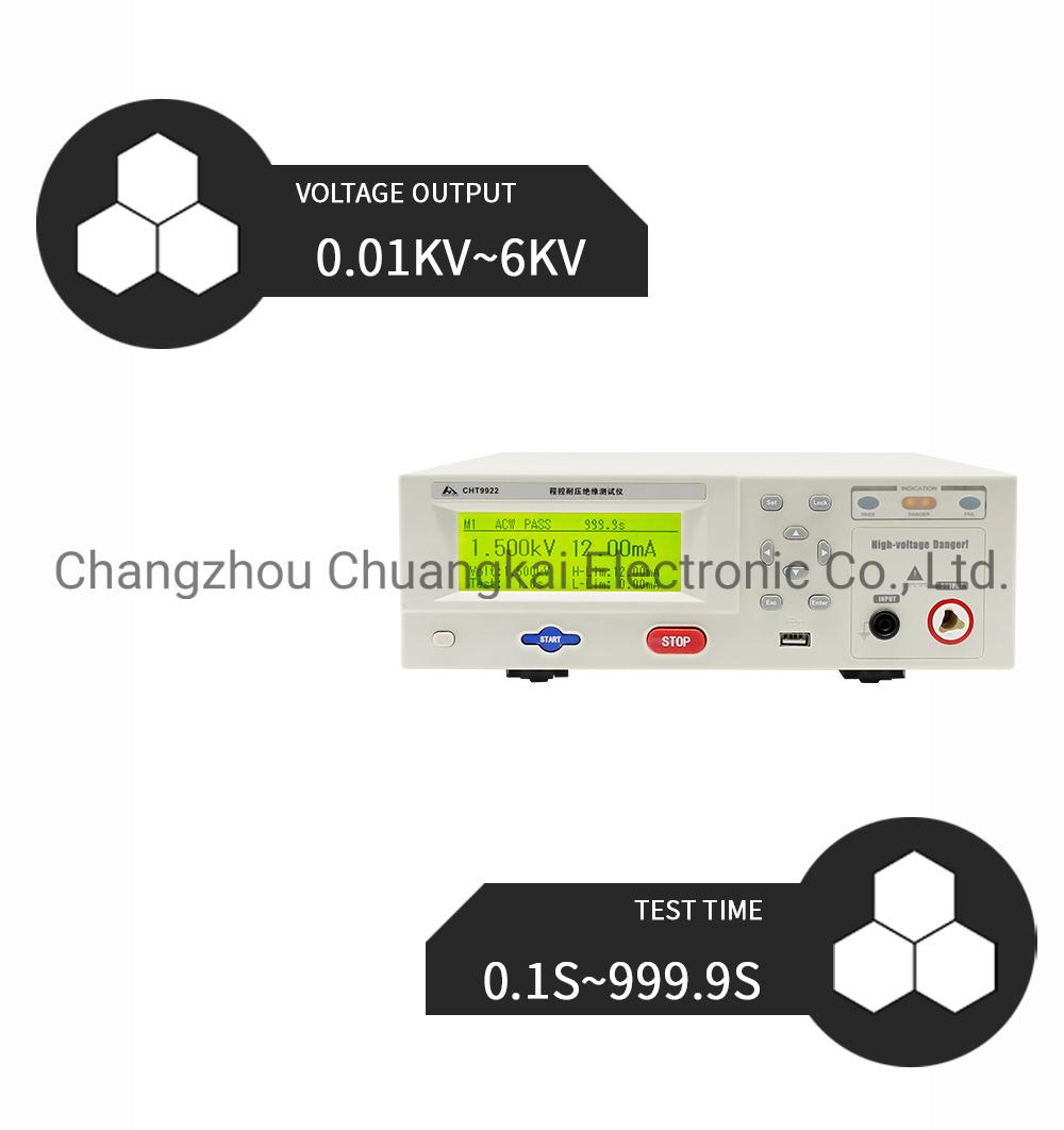 Cht9922 Hipot Tester AC DC Device Electrical Tester Insulation Resistance